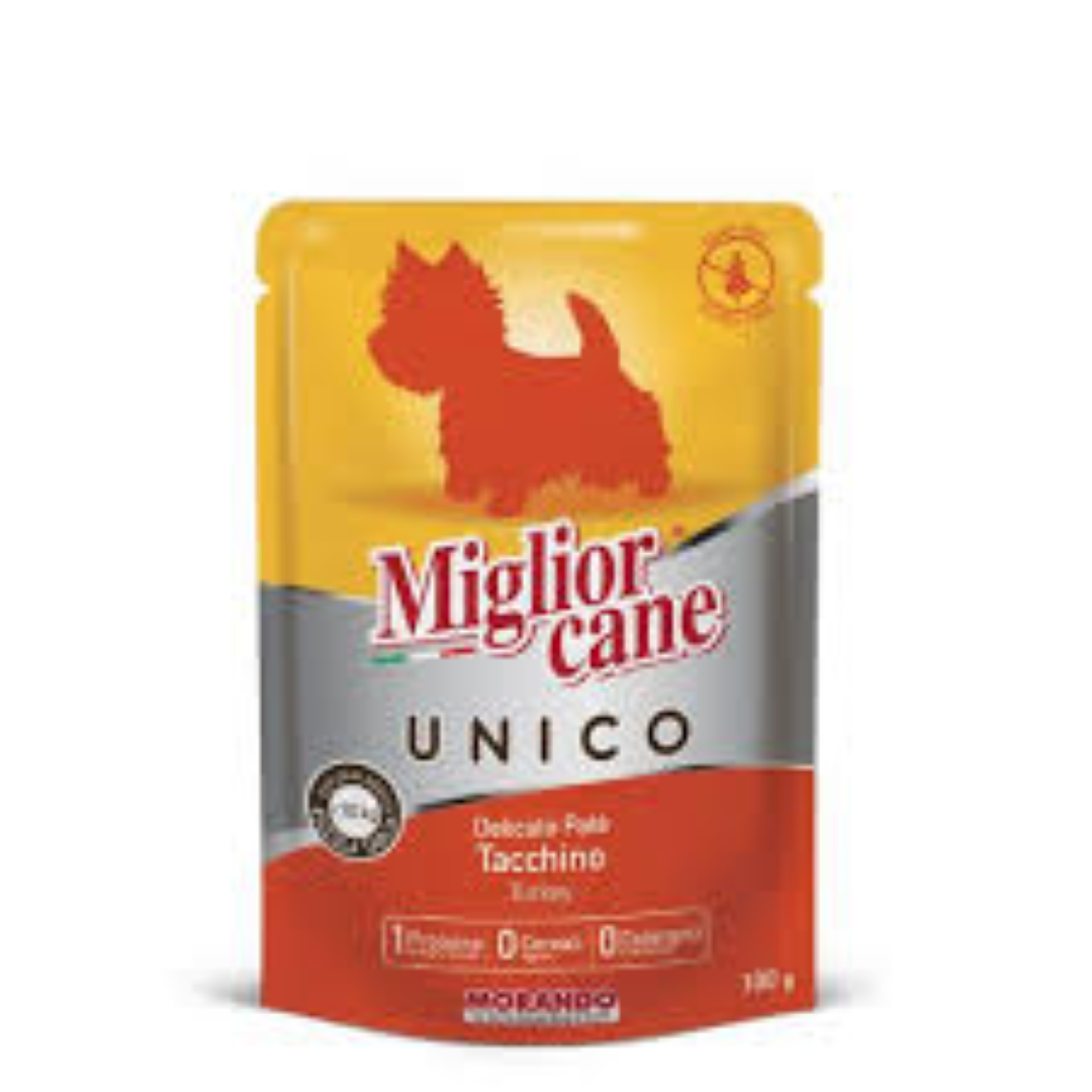 MIGLIORCANE UNICO POUCH FOR DOG WITH TURKEY 100G